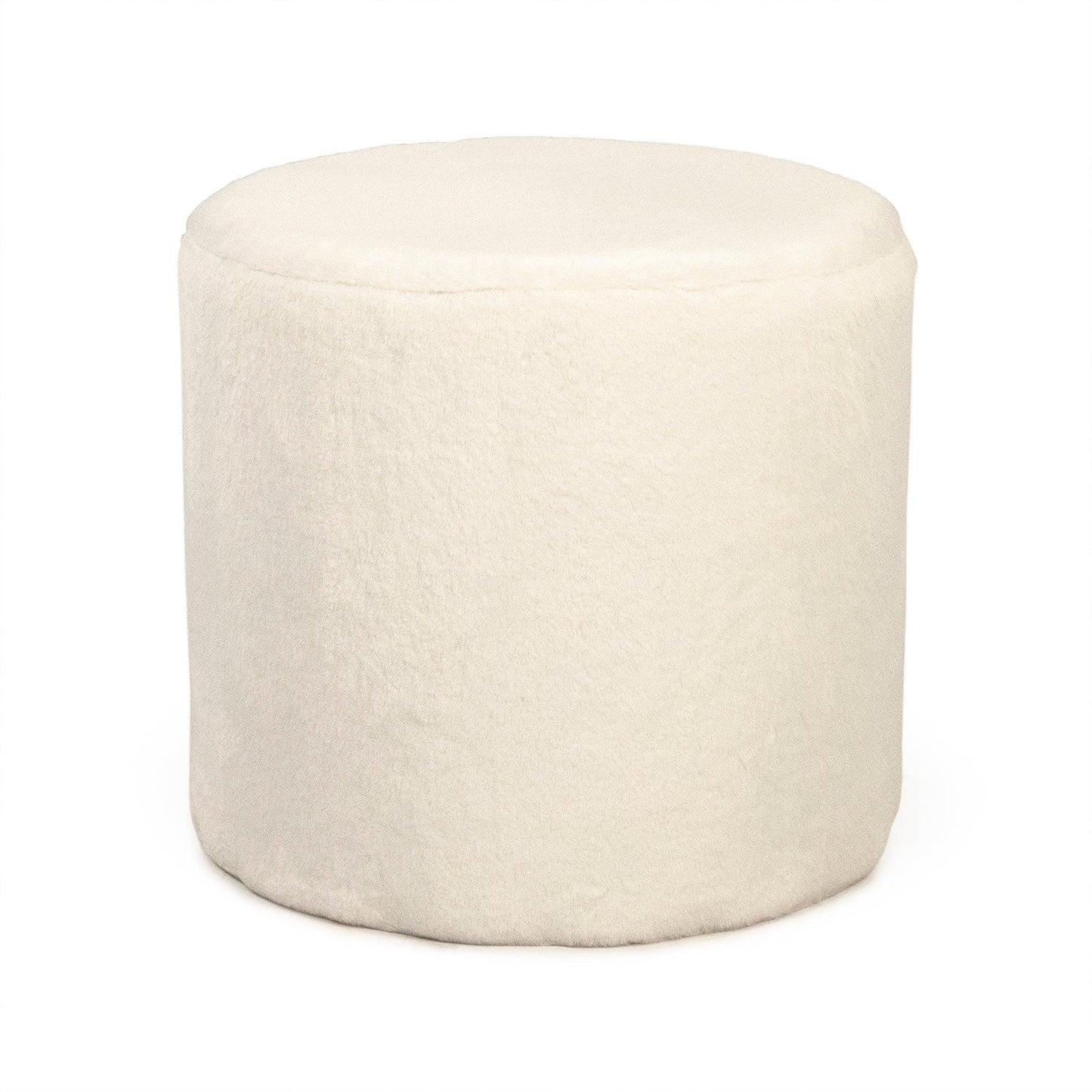 White Faux Fur Stool GH004-RW FredCo