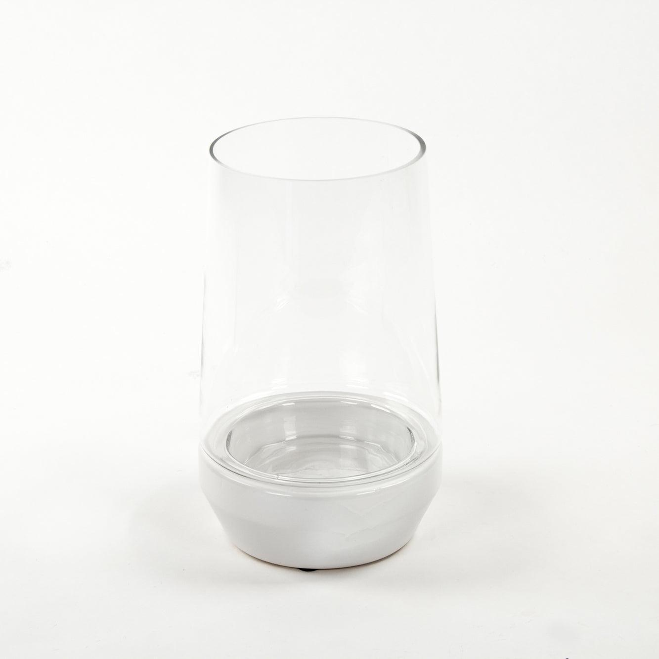 White Hurricane Vase(7283S A579) FredCo
