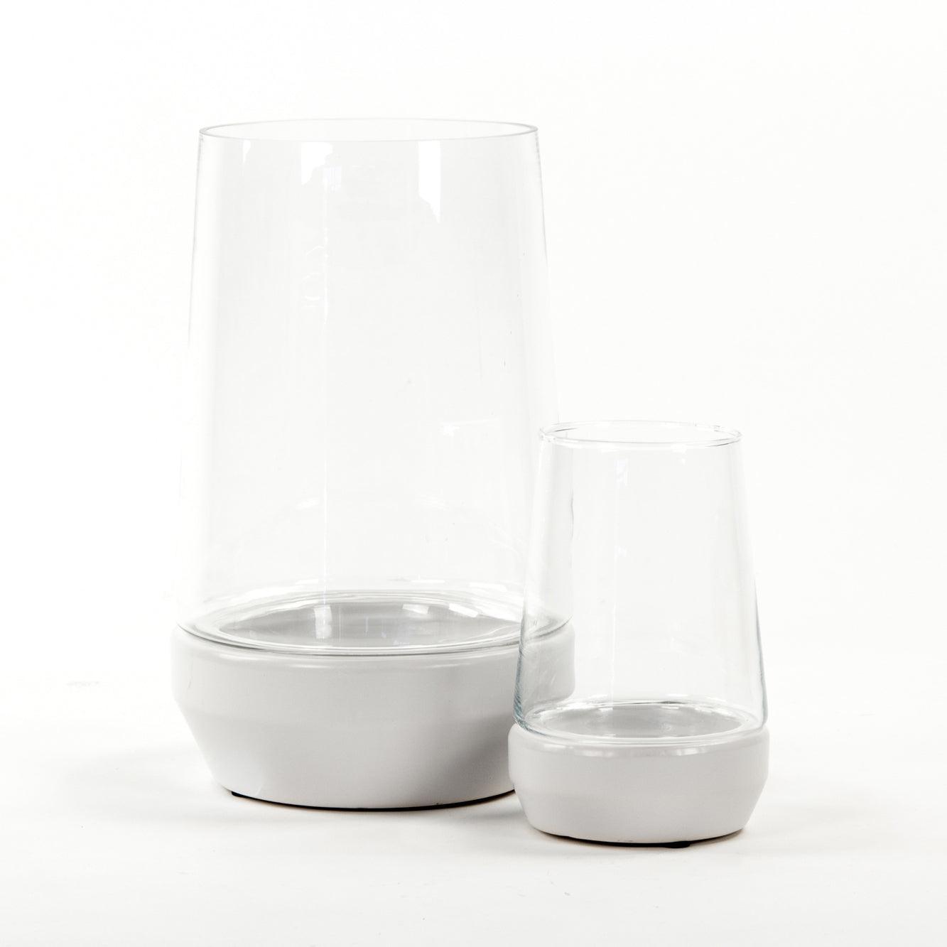 White Hurricane Vase(7283S A579) FredCo