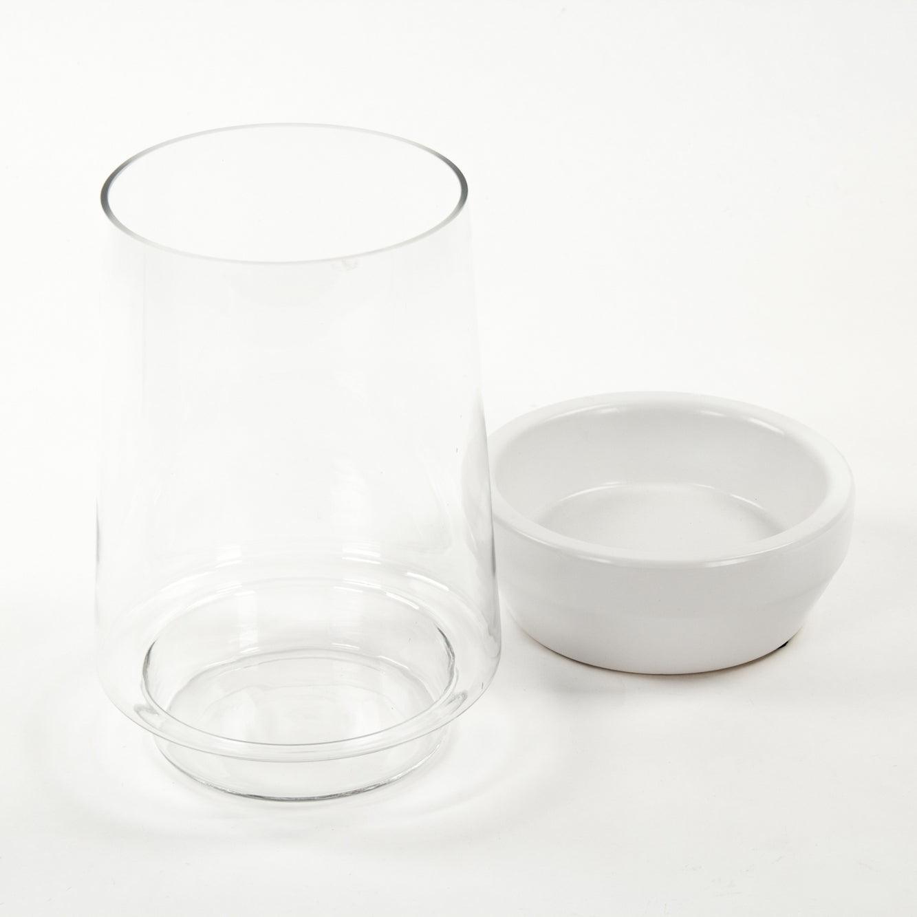 White Hurricane Vase(7283S A579) FredCo