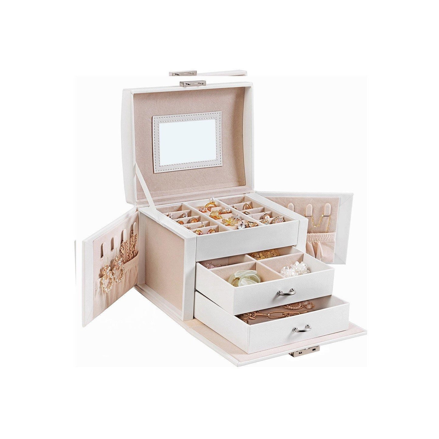 White Jewelry Storage Box for Women FredCo