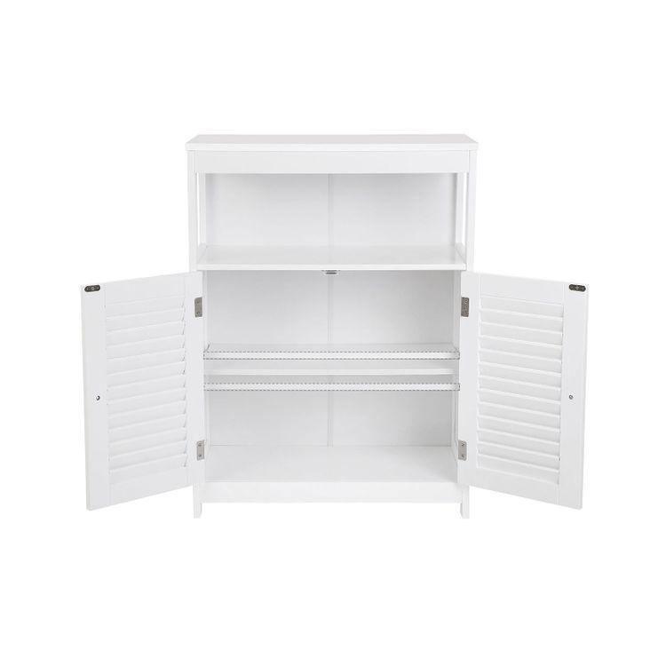 White Shutter Door Bathroom Cabinet 31" High FredCo