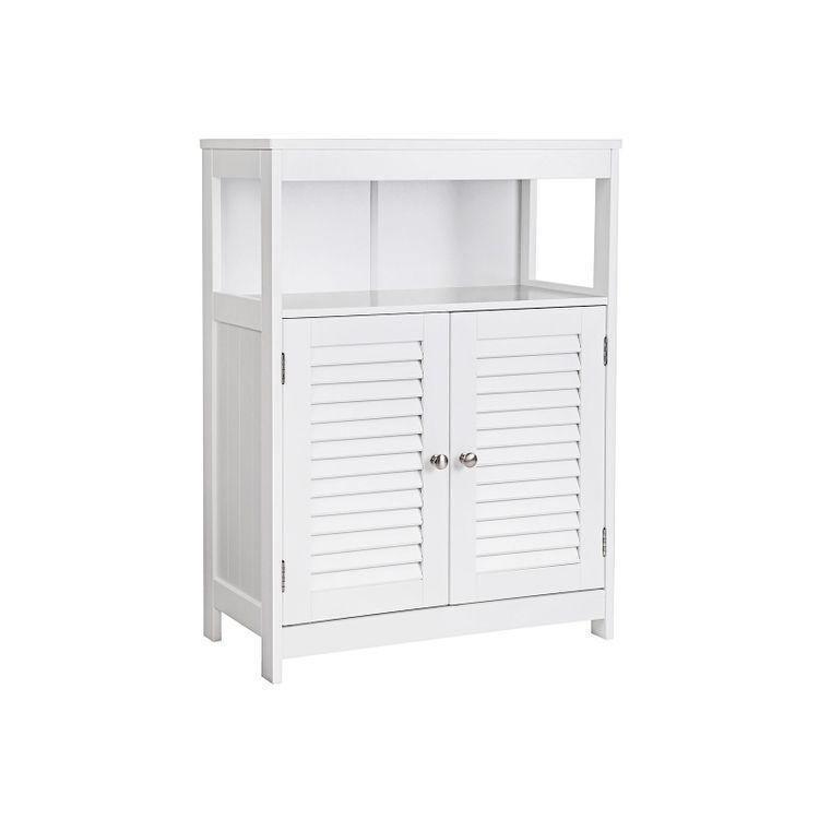 White Shutter Door Bathroom Cabinet 31" High FredCo