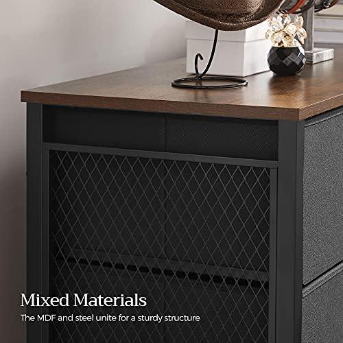 Wide Storage Dresser with 6 Drawers, Rustic Brown FredCo