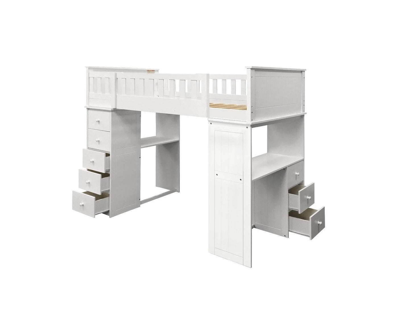 Willoughby Loft Bed, White FredCo