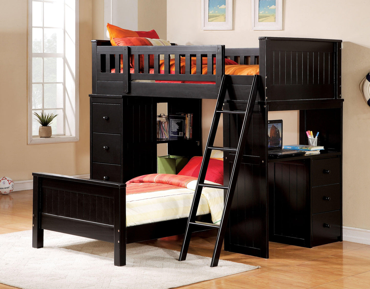 Willoughby Twin Bed, Black FredCo