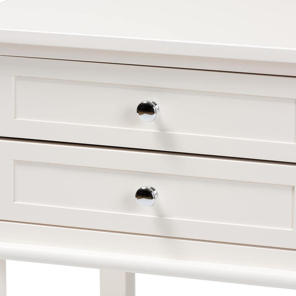 Willow Modern Transitional White Finished 2-Drawer Wood Nightstand FredCo