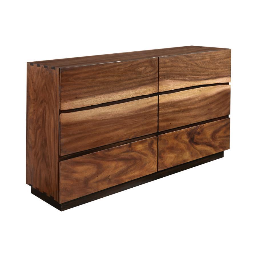 Winslow 6-drawer Dresser Smokey Walnut and Coffee Bean 223253 Coaster FredCo