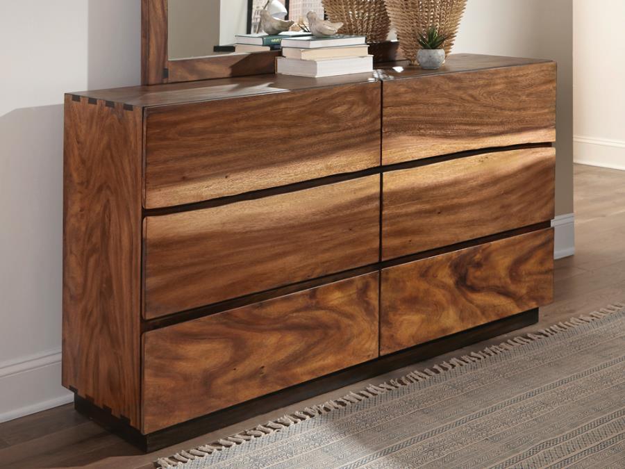 Winslow 6-drawer Dresser Smokey Walnut and Coffee Bean 223253 Coaster FredCo