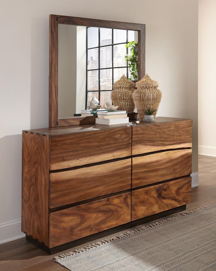 Winslow 6-drawer Dresser Smokey Walnut and Coffee Bean 223253 Coaster FredCo