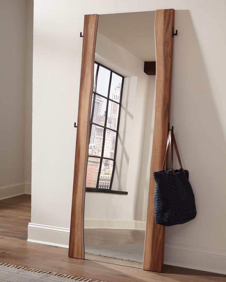 Winslow Standing Mirror Smokey Walnut and Coffee Bean FredCo