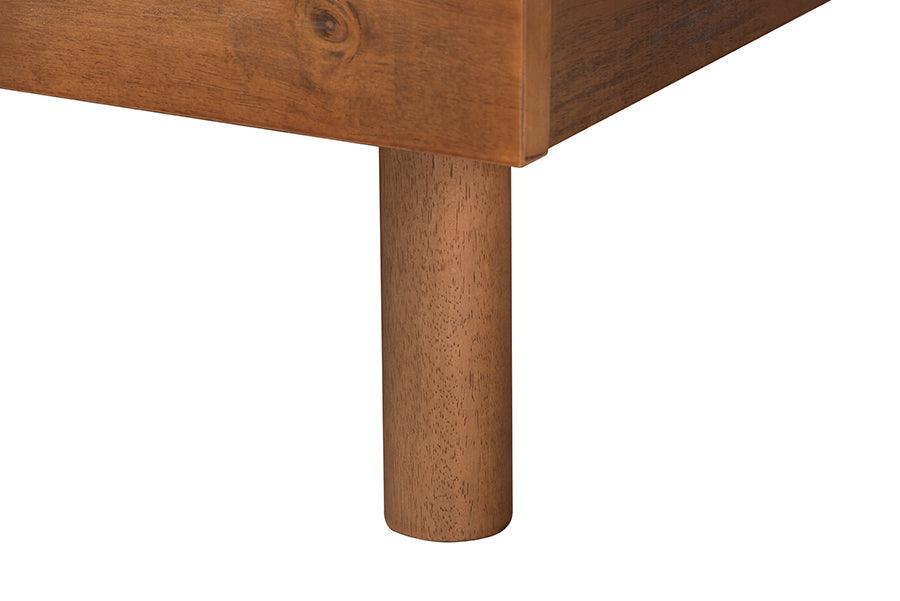Winston Mid-Century Modern Walnut Brown Finished Wood King Size Platform Bed frame FredCo