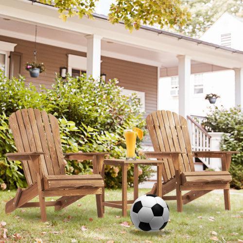 Wood Lounge Patio Chair Outdoor Wooden Folding Adirondack Chair Set of 2 Solid Cedar FredCo
