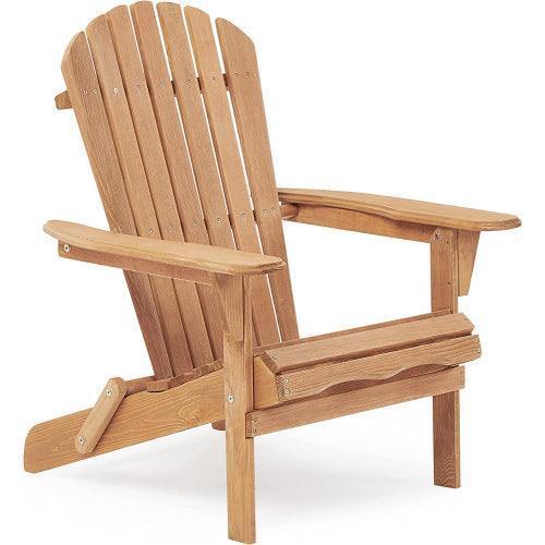 Wood Lounge Patio Chair Outdoor Wooden Folding Adirondack Chair Set of 2 Solid Cedar FredCo