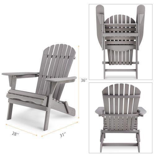 Wood Lounge Patio Chair Outdoor Wooden Folding Adirondack Chair Set of 2 Solid Cedar FredCo