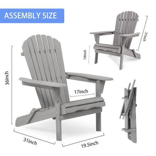 Wood Lounge Patio Chair Outdoor Wooden Folding Adirondack Chair Set of 2 Solid Cedar FredCo