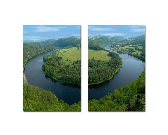 Wraparound Waterway #2 Mounted Photography Print Diptych FredCo