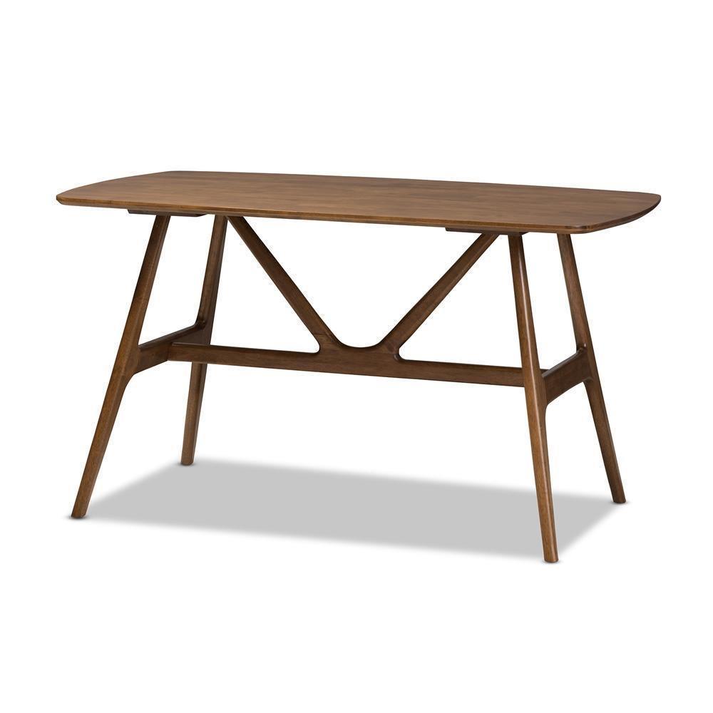 Wyatt Mid-Century Modern Walnut Wood 5-Piece Dining Set FredCo
