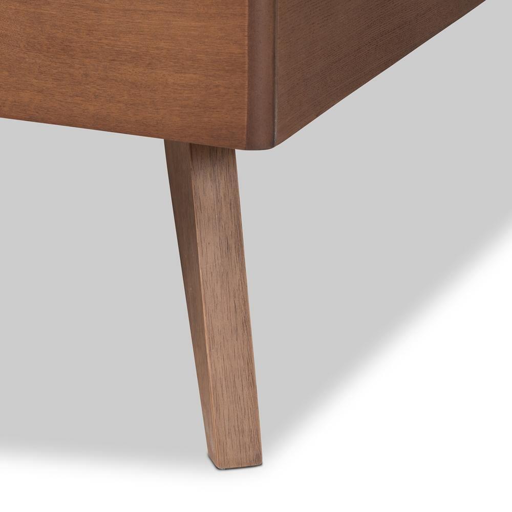Yana Mid-Century Modern Walnut Brown Finished Wood Twin Size Platform Bed FredCo