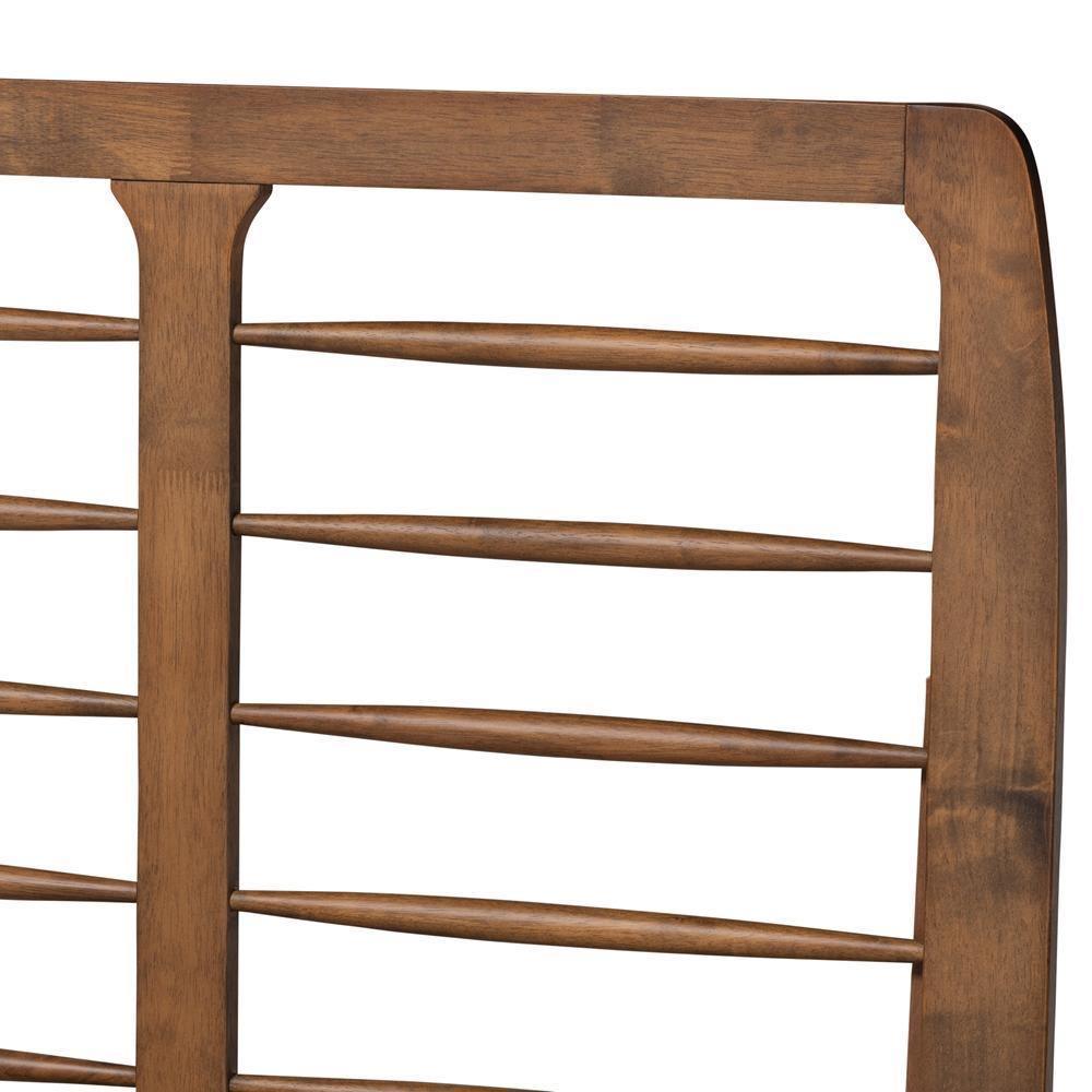 Yana Mid-Century Modern Walnut Brown Finished Wood Twin Size Platform Bed FredCo