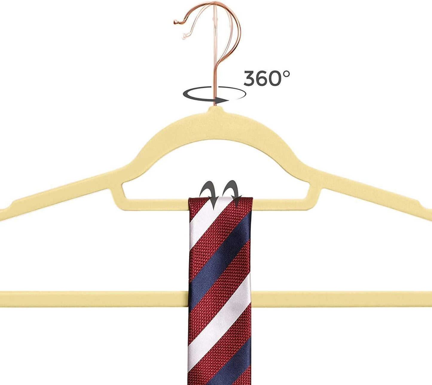 Yellow Velvet Non-Slip Clothes Hangers 50 Pack FredCo