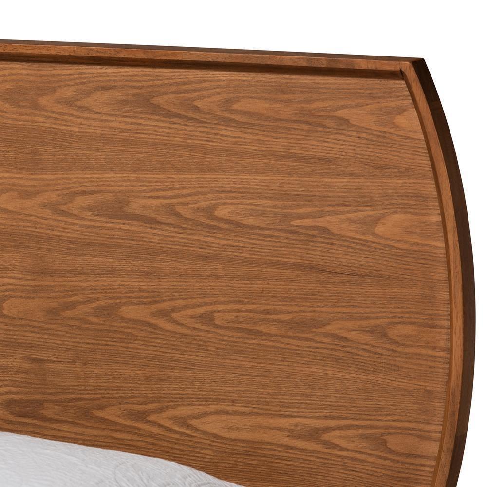 Yori Mid-Century Modern Walnut Brown Finished Wood Twin Size Platform Bed FredCo