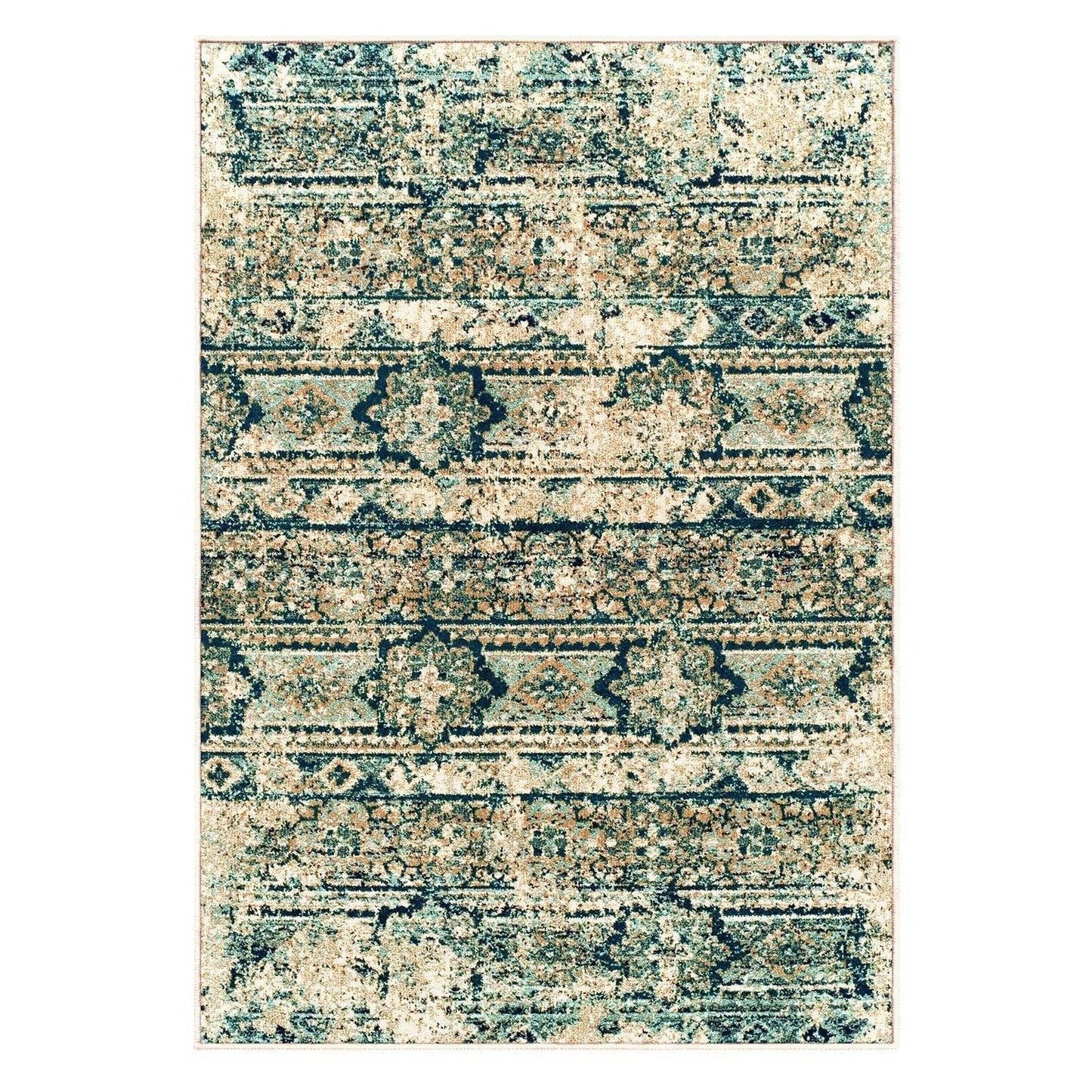 Zebrina Vintage Moroccan Floral Distressed Rug FredCo