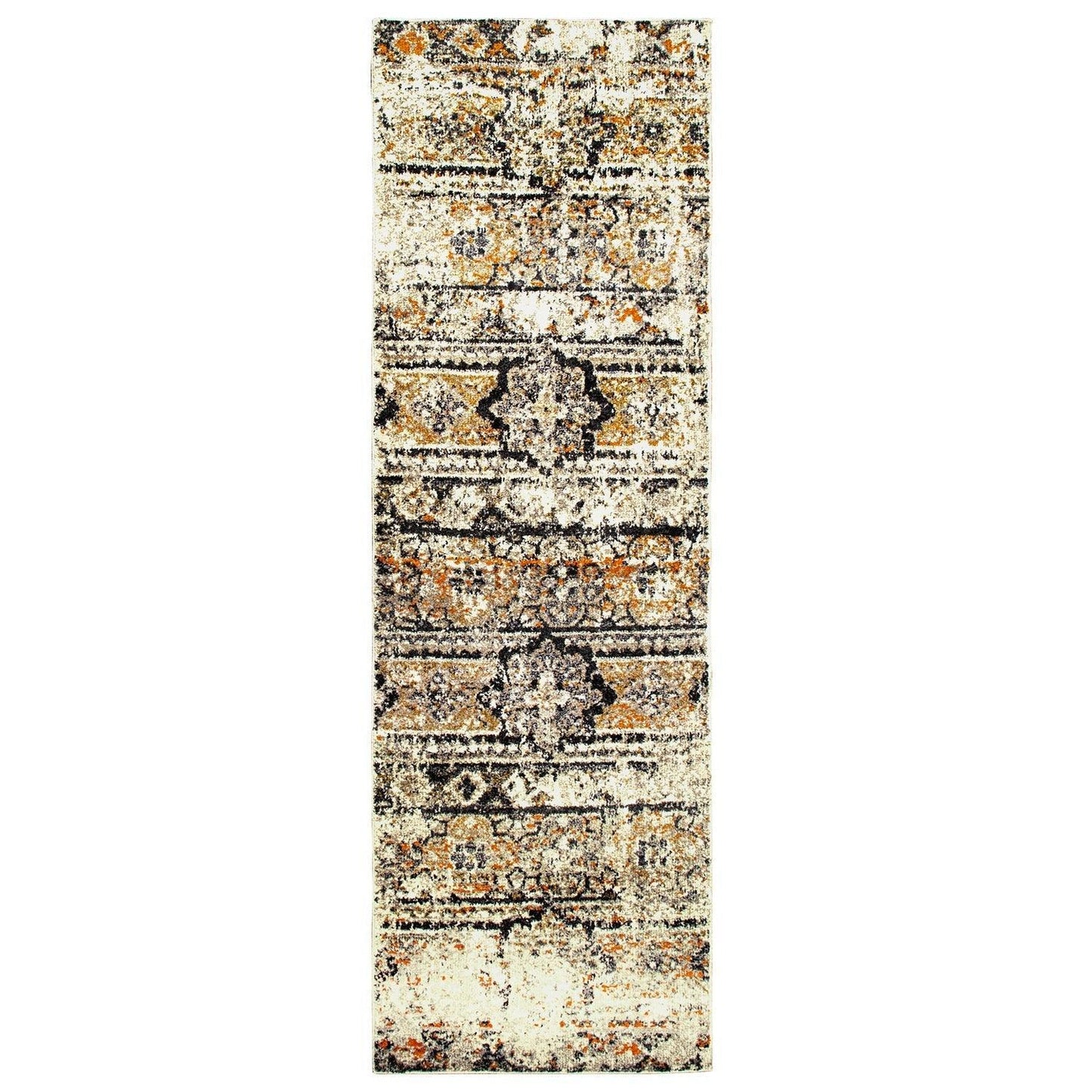 Zebrina Vintage Moroccan Floral Distressed Rug FredCo