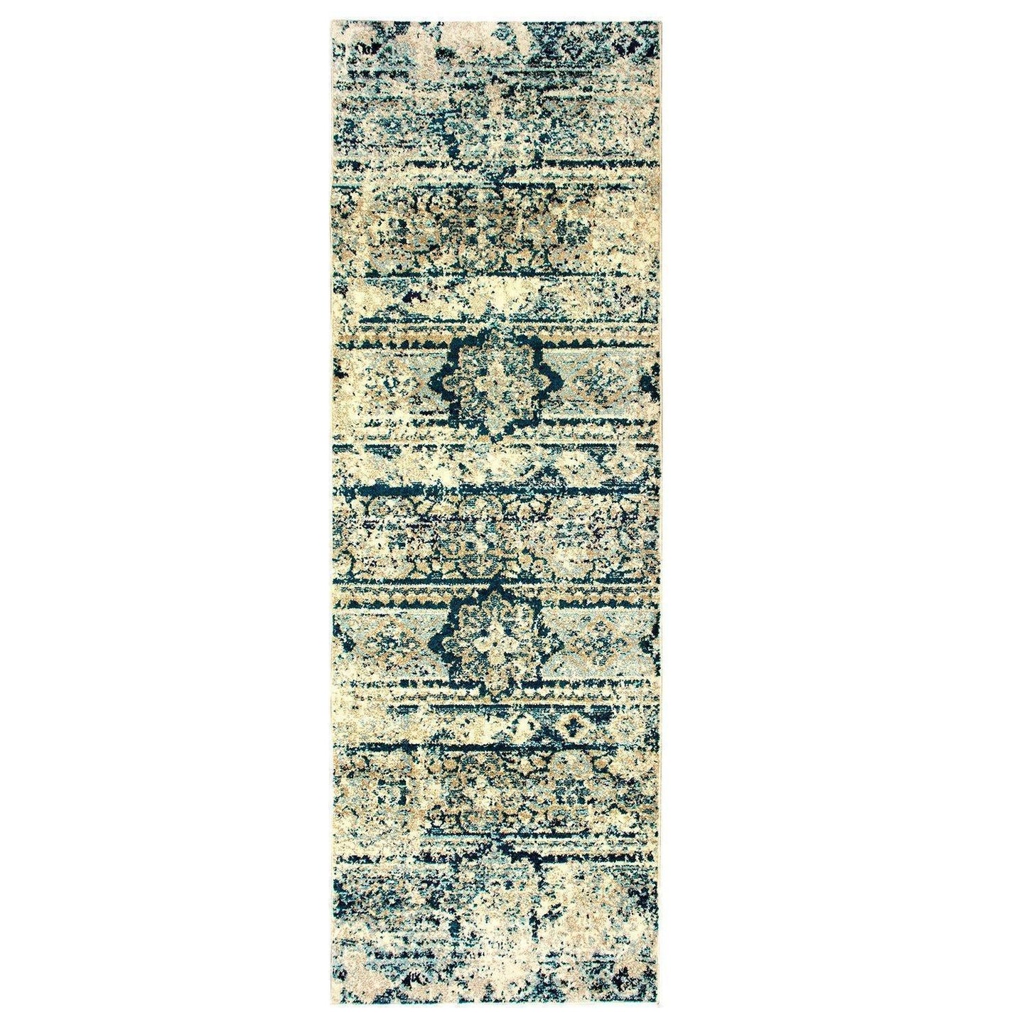 Zebrina Vintage Moroccan Floral Distressed Rug FredCo
