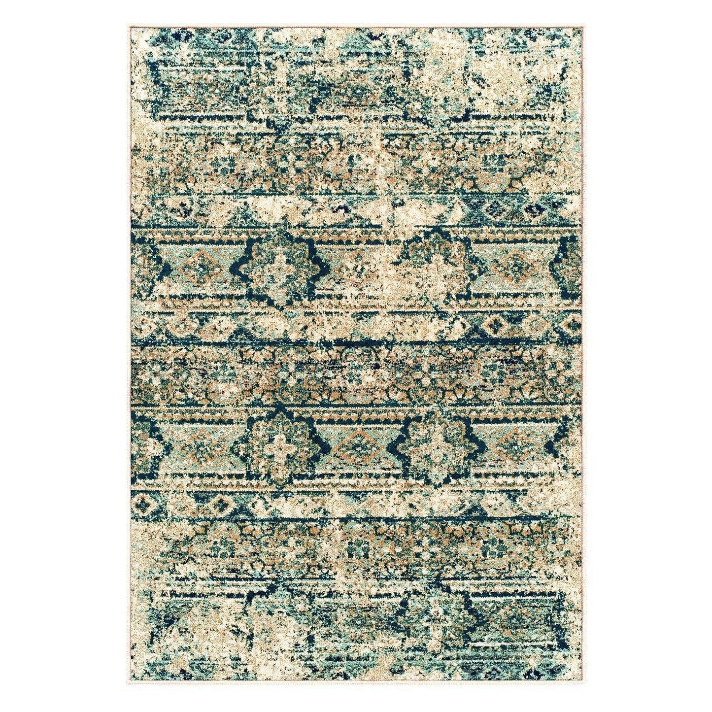 Zebrina Vintage Moroccan Floral Distressed Rug FredCo