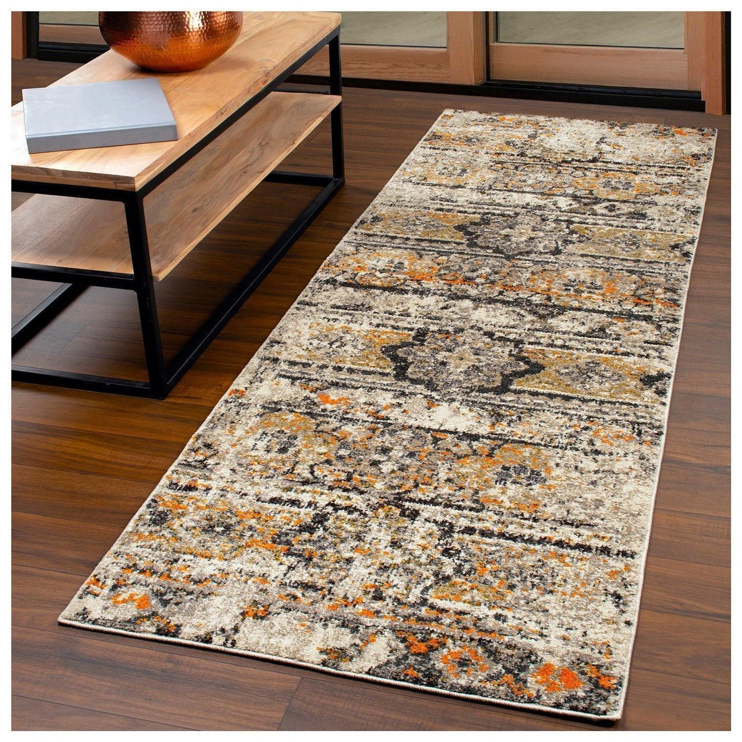 Zebrina Vintage Moroccan Floral Distressed Rug FredCo