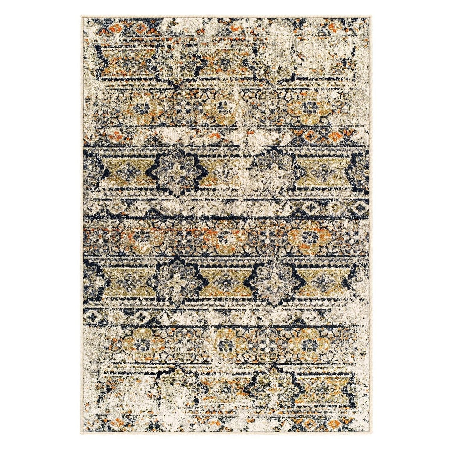 Zebrina Vintage Moroccan Floral Distressed Rug FredCo