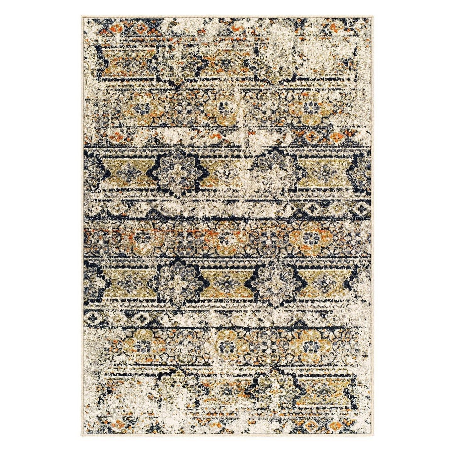 Zebrina Vintage Moroccan Floral Distressed Rug FredCo