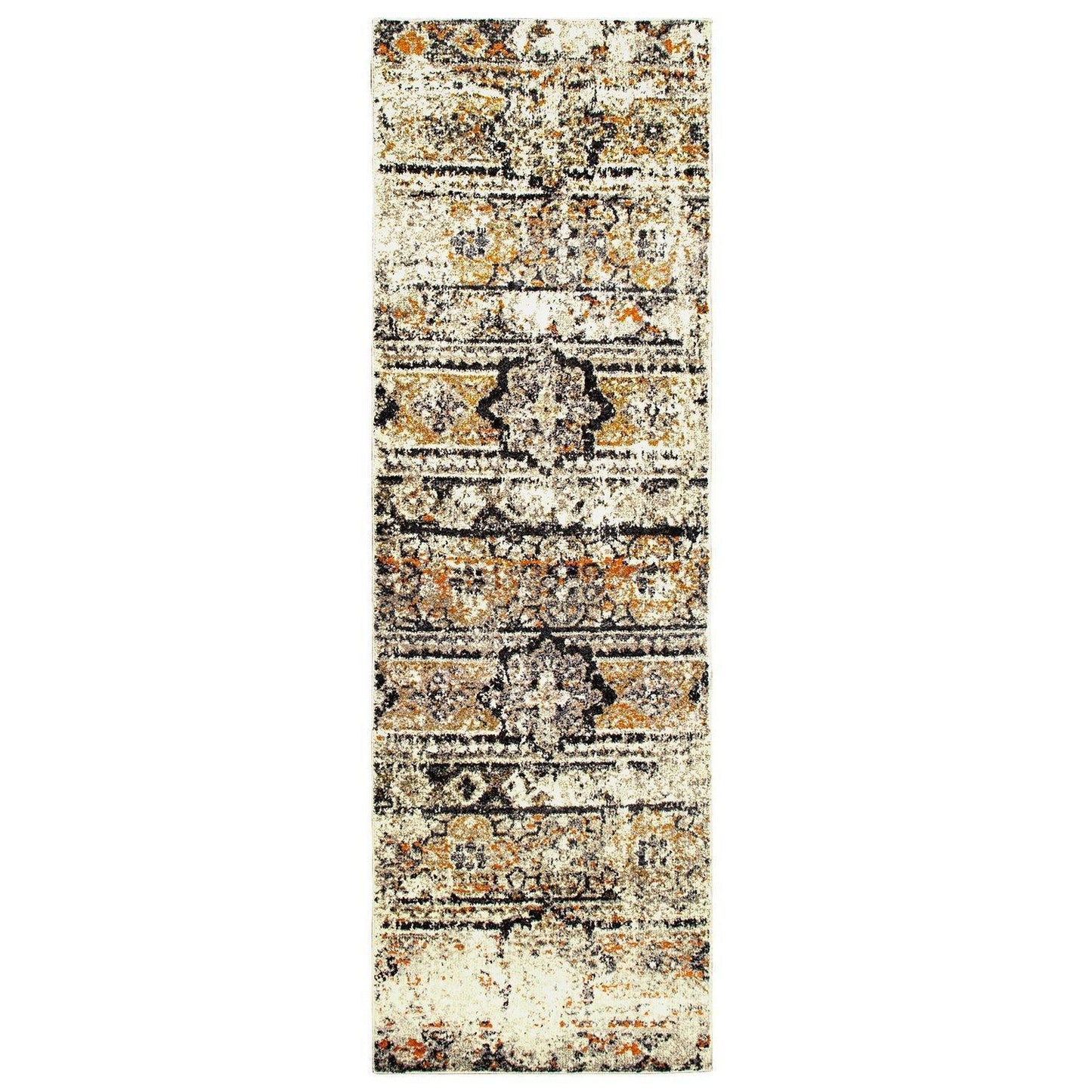 Zebrina Vintage Moroccan Floral Distressed Rug FredCo