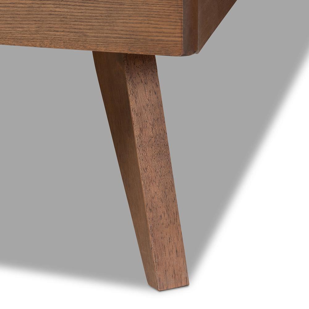 Zenon Mid-Century Modern Walnut Brown Finished Wood King Size Platform Bed FredCo