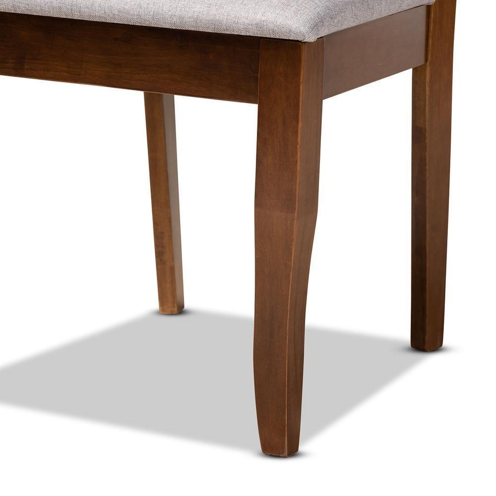 Zoe Modern and Contemporary Grey Fabric Upholstered and Walnut Brown Finished Wood 5-Piece Dining Set FredCo