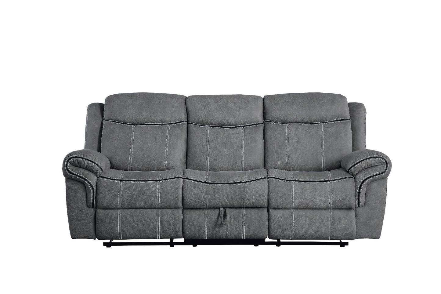 Zubaida Sofa w/USB Port & Console(Motion) Two Tone Gray Velvet FredCo