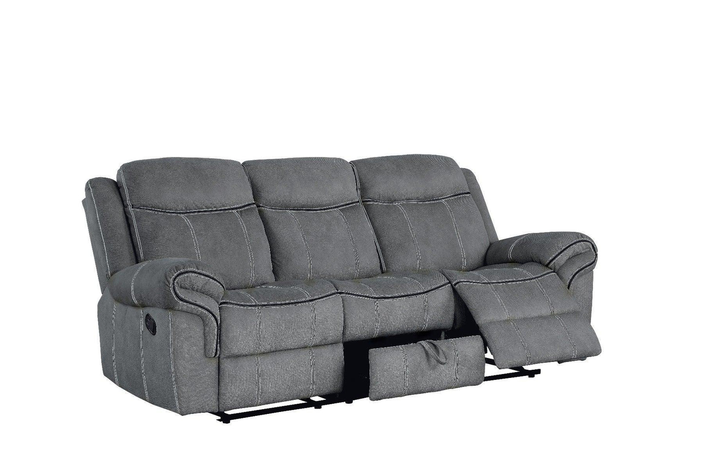 Zubaida Sofa w/USB Port & Console(Motion) Two Tone Gray Velvet FredCo
