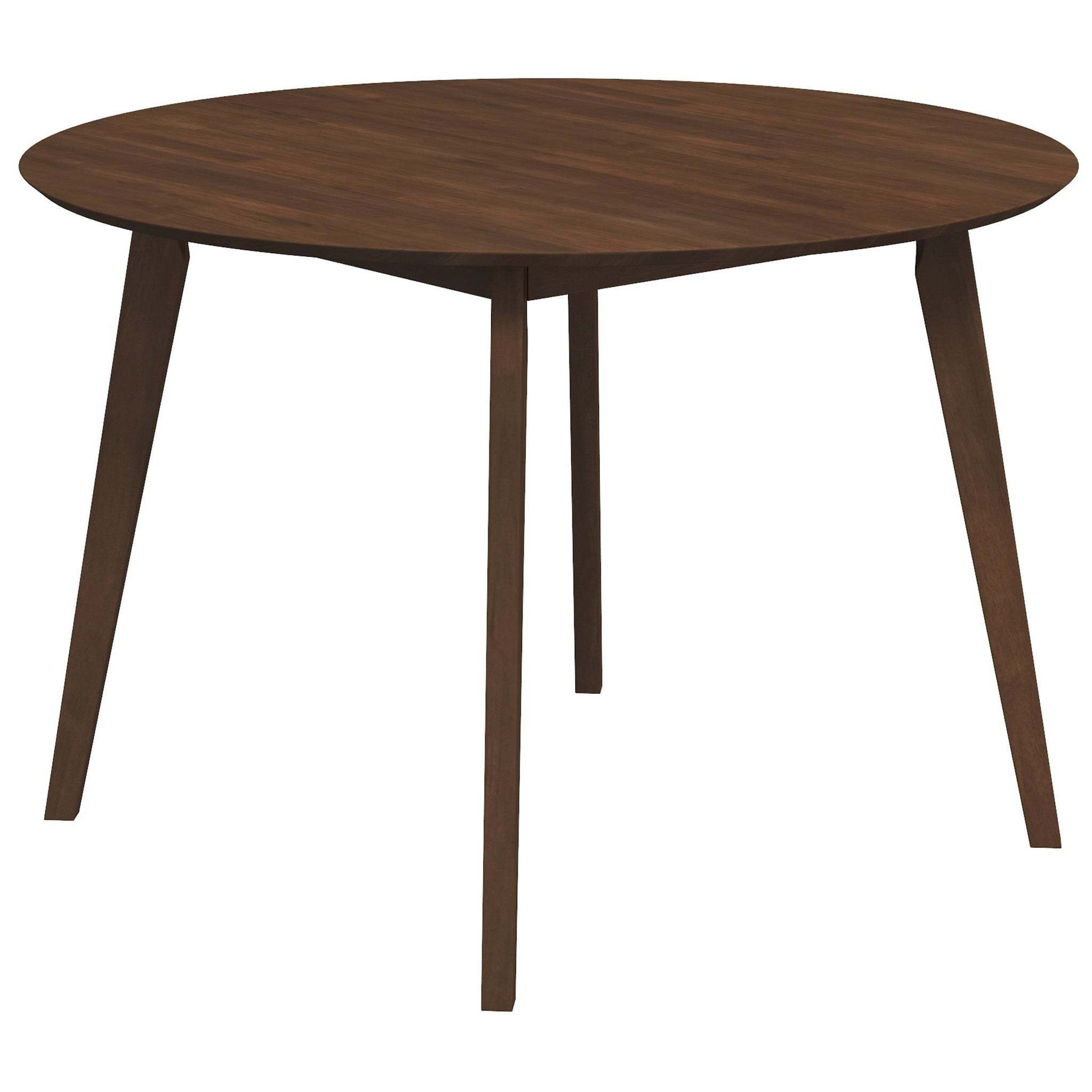 Lara Mid-Century Modern Dining Table Walnut Finish Solid Wood 43 Inch FredCo
