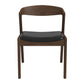 Dakota Mid-Century Solid Wood Dining Chair Set with Black Leather Upholstery Set Of 2 FredCo