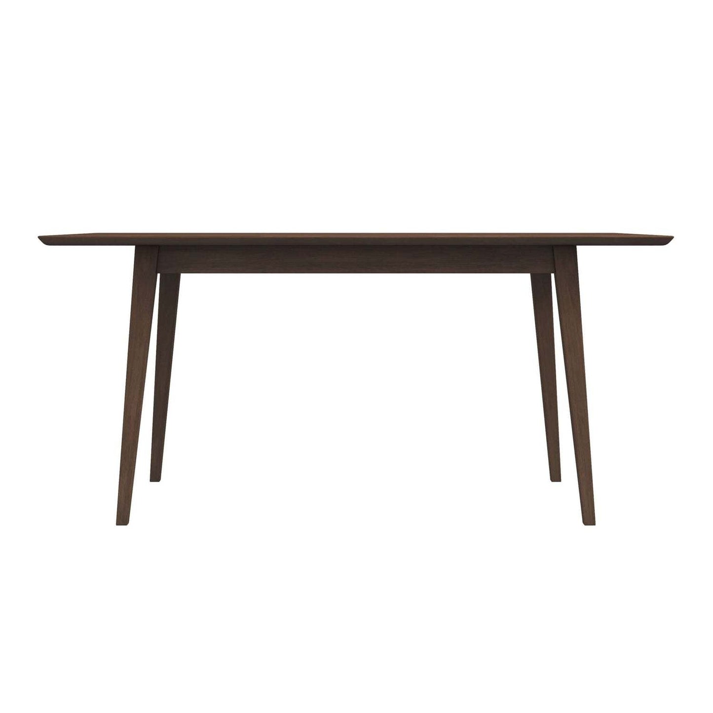 Levi Modern Style Solid Wood Rectangular Dining Kitchen Table Brown Finish FredCo