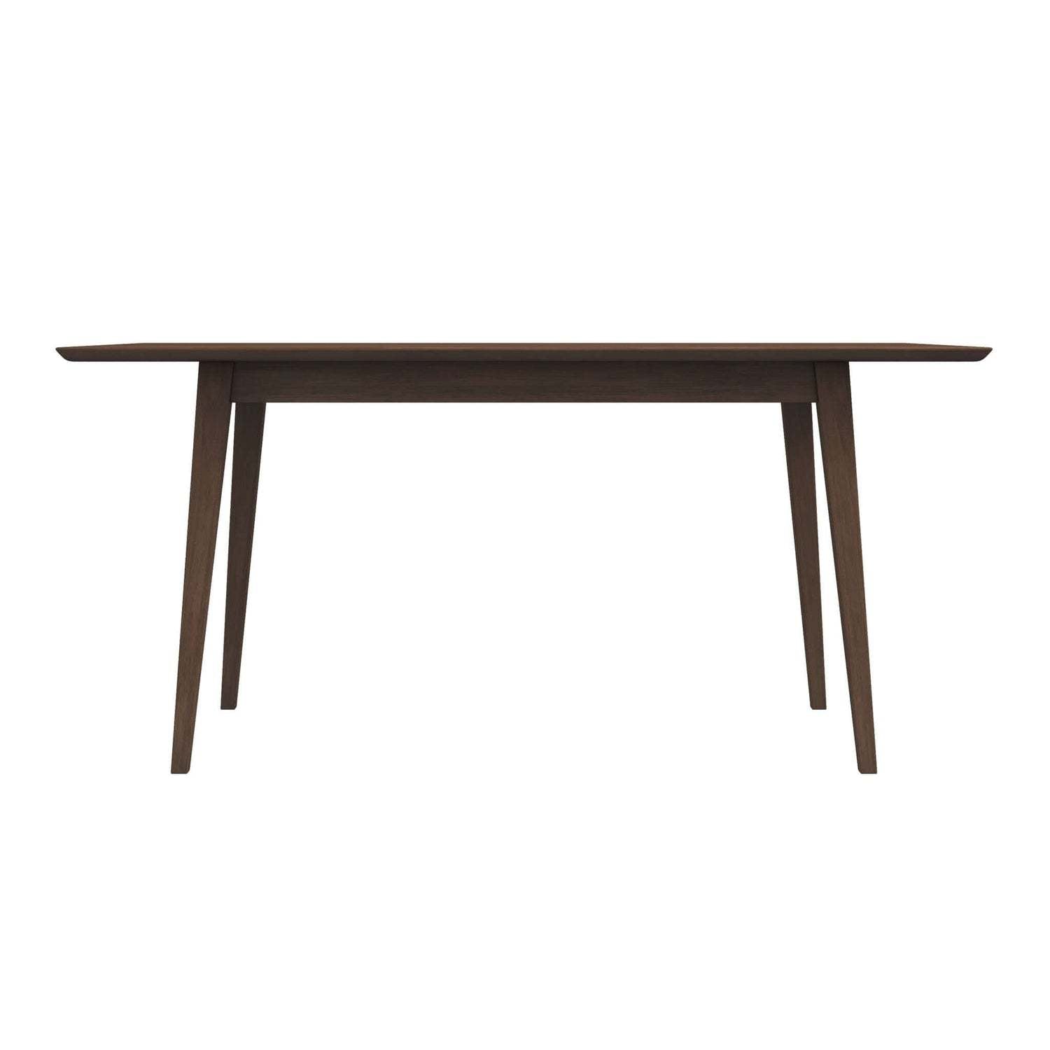 Levi Modern Style Solid Wood Rectangular Dining Kitchen Table Brown Finish FredCo