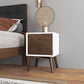 Caroline Mid Century Modern Style 2-Drawer White Night Stand Solid Wood 23.6'H x 17.7'W x 15.7'D FredCo
