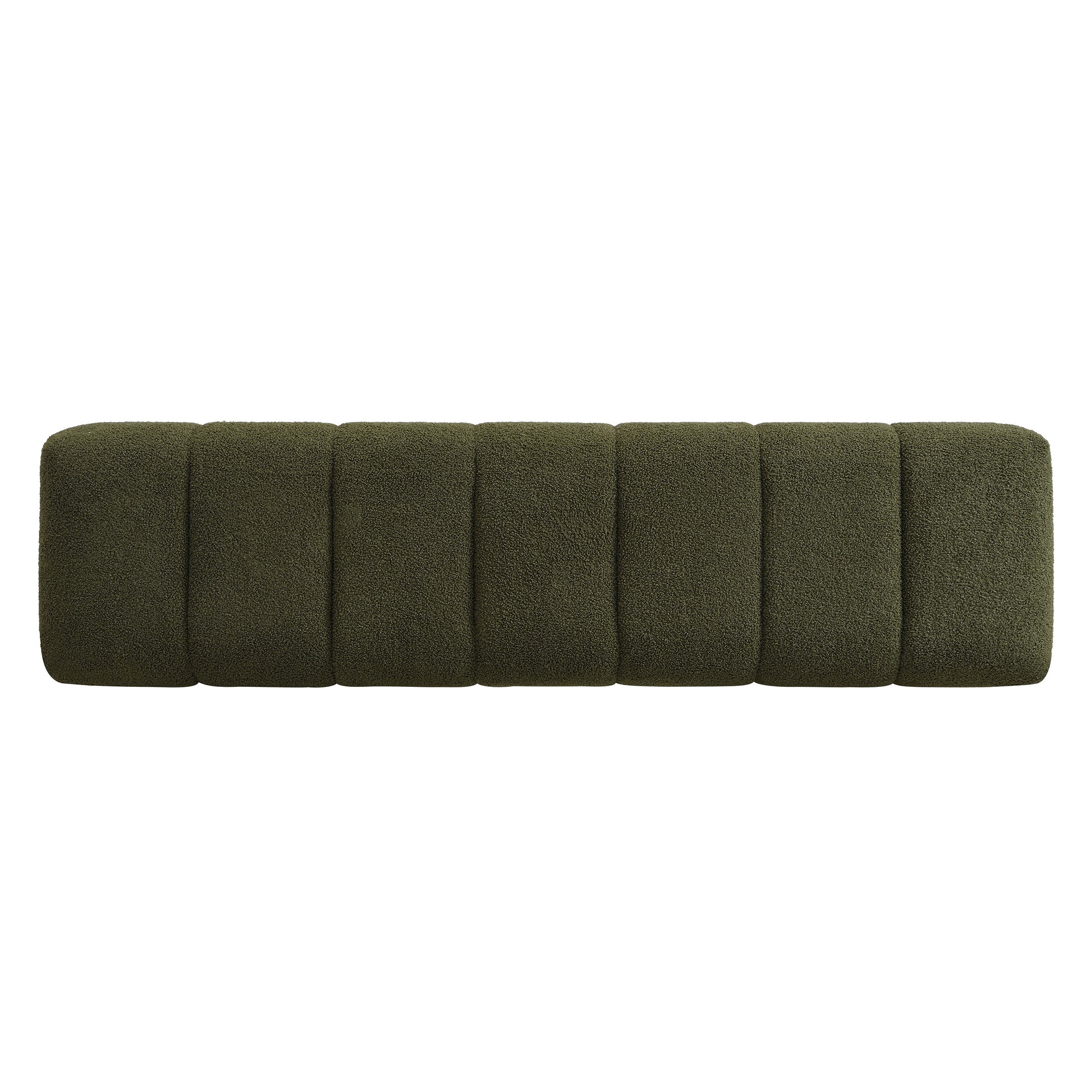 Upholstered Dining Bench for Dining Room, No-Assembly End of Bed Entryway Bench Ottoman for Bedroom Living Room, Green Boucle Fabric Stool Top Wood Leg 300 LBS Weight Capacity FredCo
