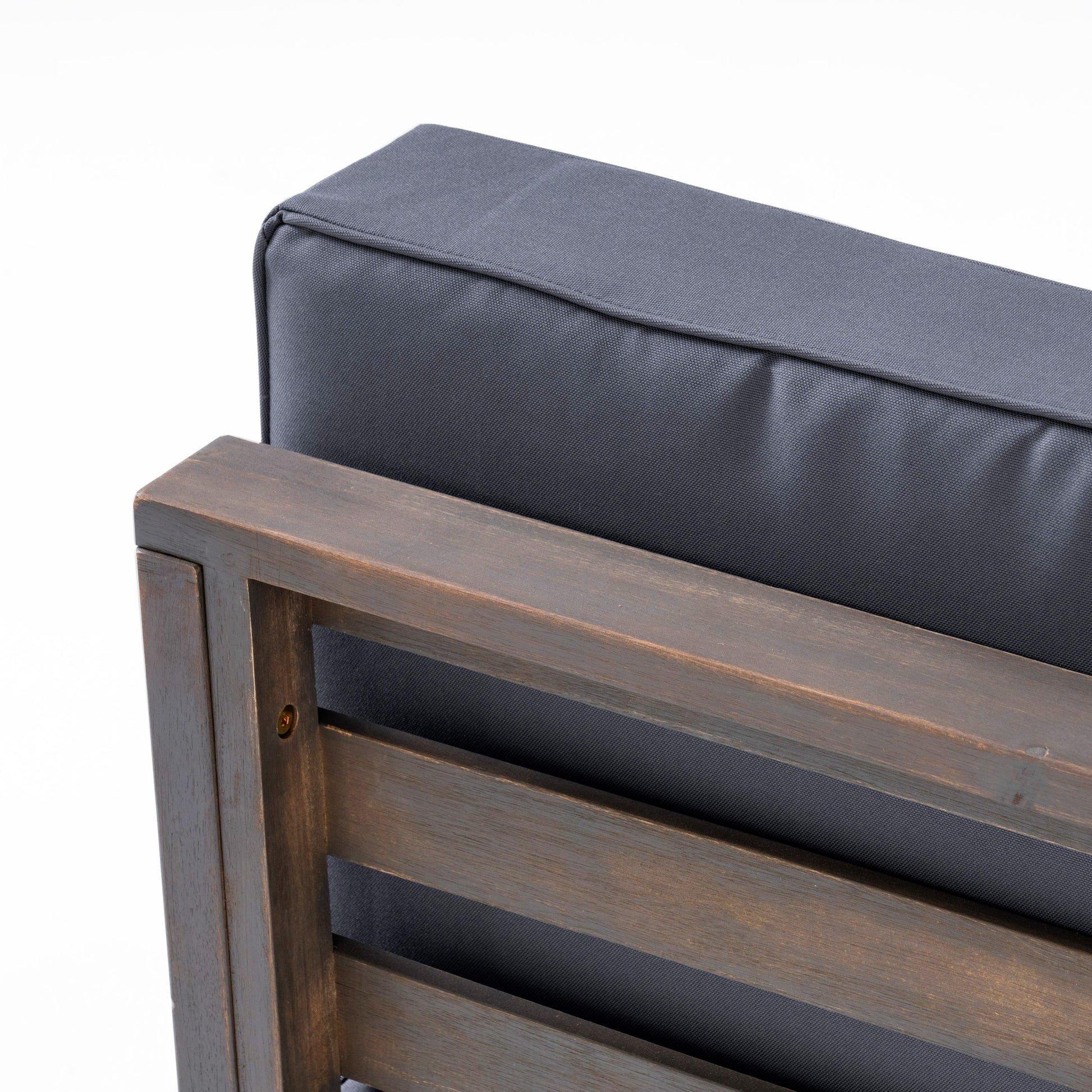 Outdoor Club Chair, Acacia Wood Patio Chair with Fabric Cushion for Backyard, Poolside, Garden or Porch, Grey FredCo