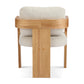 2-Pack Dining Chairs with Pillow Back, Beige Fabric, Natural Color Solid Wood Frame FredCo