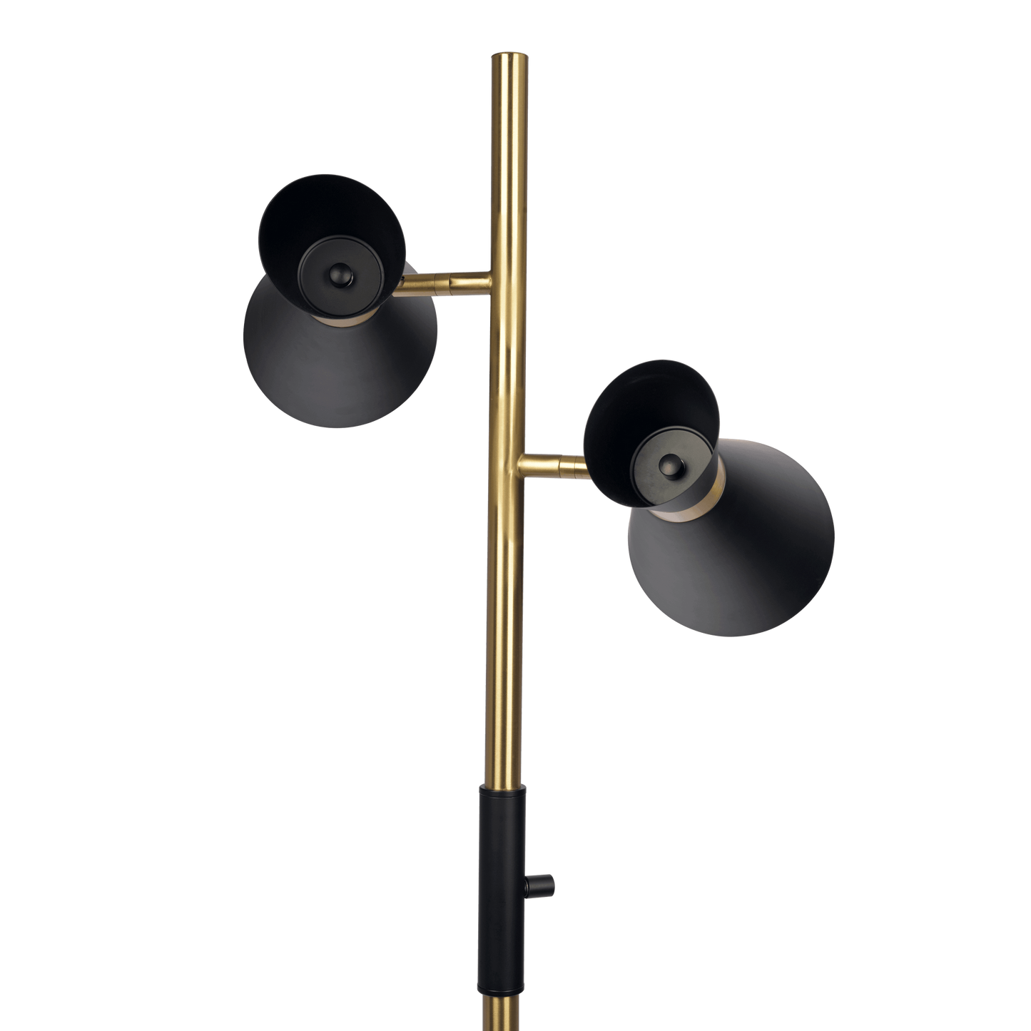 Axis Brassed Gold Floor Lamp with 4-Way Switch Double Spots with Metal Base FredCo