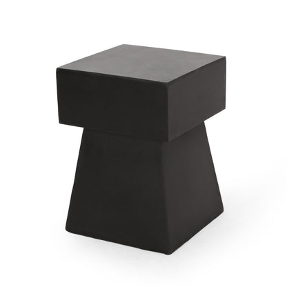 Outdoor Side Table, Patio End Table, Black