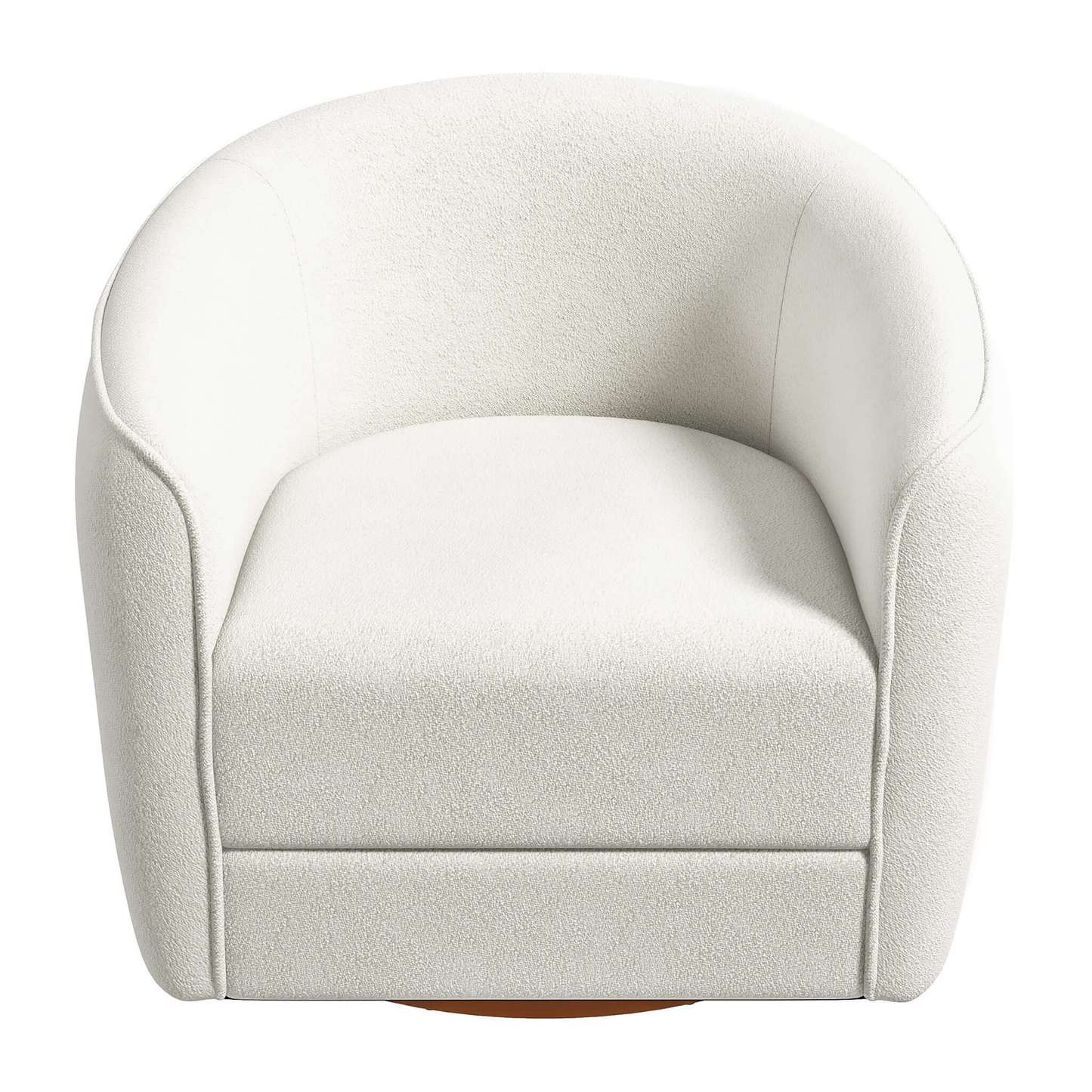 High Quality Elise Mid Century Modern Beige Boucle Swivel Chair with Elegant Design and Multi-functional Use 34.2W'x 30D'x 30H' Swivel Round Chairs for Living Room Bedroom Reading, White FredCo