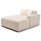 Modern beige chaise lounge sofa with corduroy fabric, offered by FredCo International